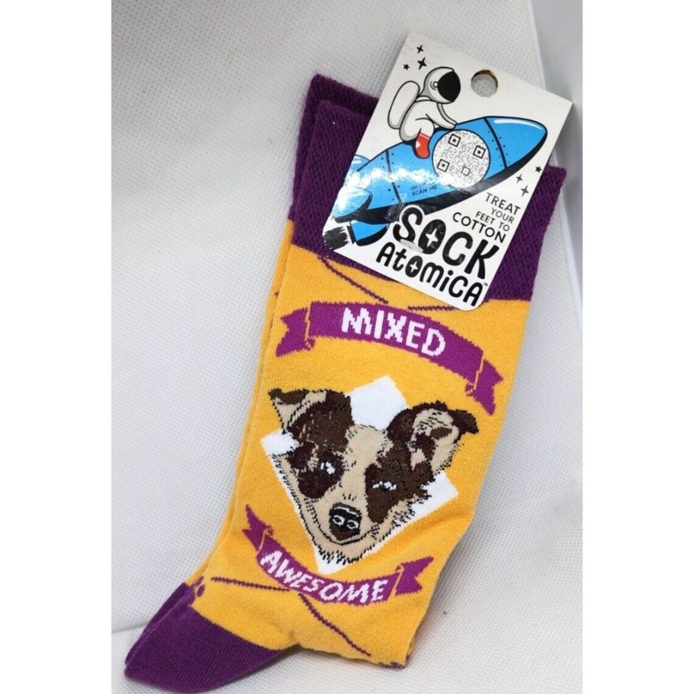 Sock Atomica Comfy Non Stinky One Size Fits Most Kync Custom Mixed Awesome Socks